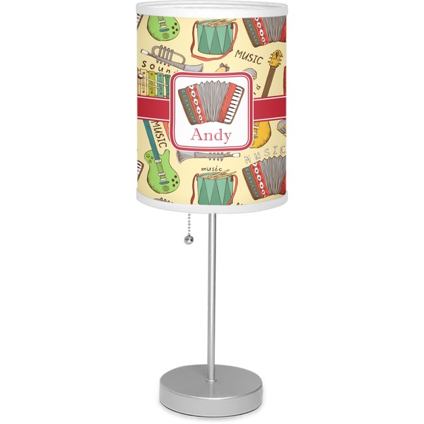 Custom Vintage Musical Instruments 7" Drum Lamp with Shade Linen (Personalized)