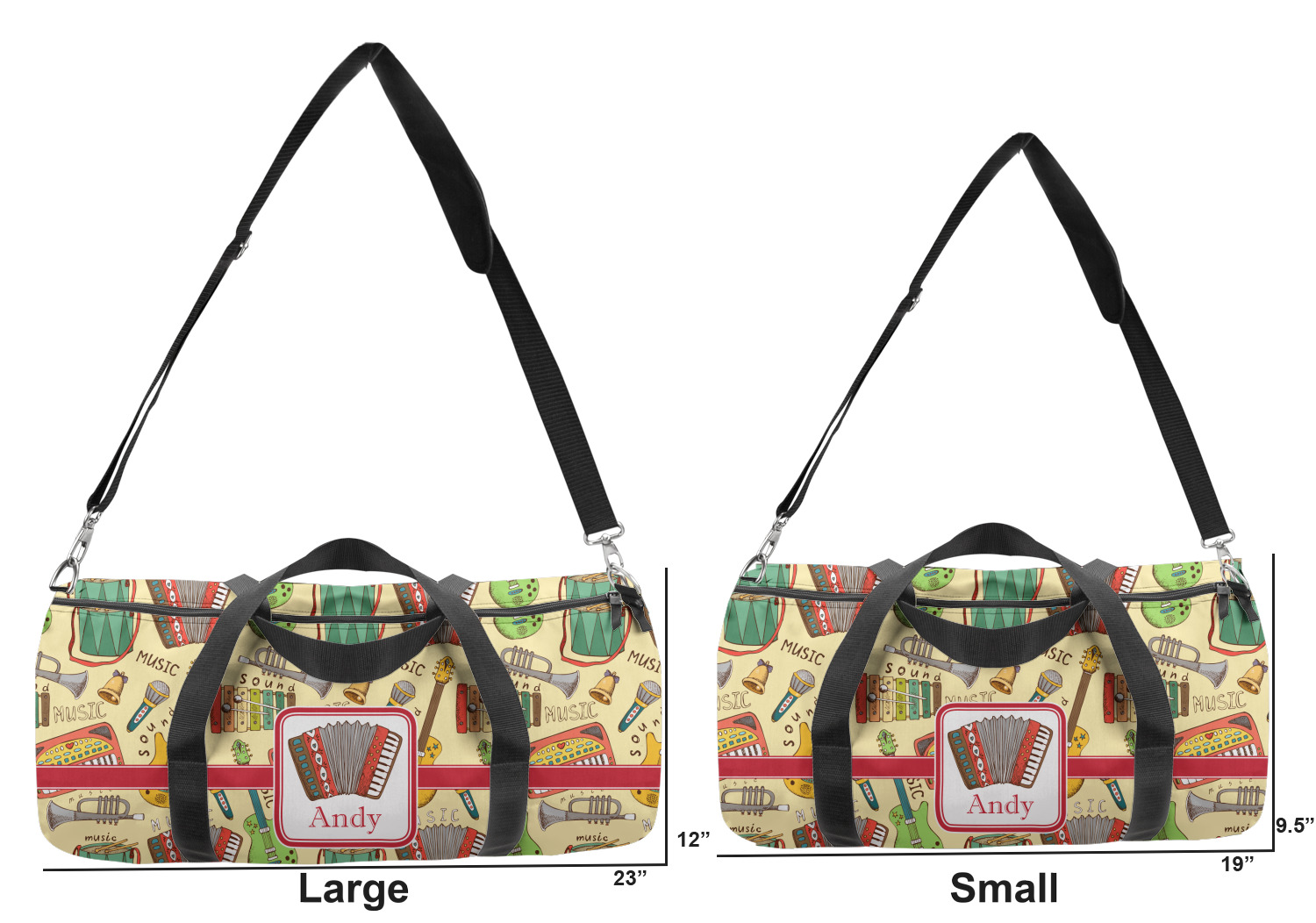 Vintage Musical Instruments Duffel Bag (Personalized) YouCustomizeIt