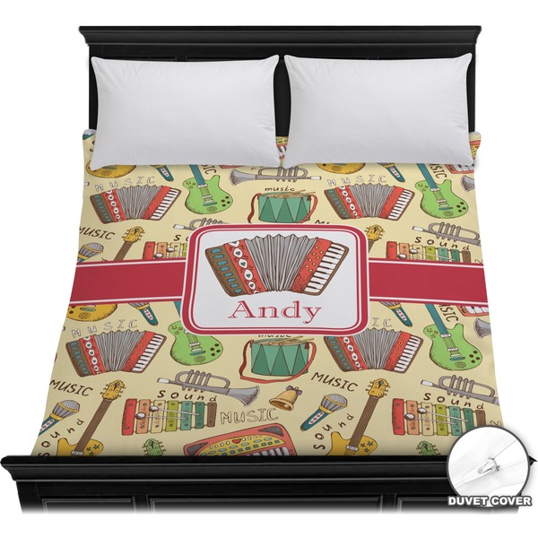 Custom Vintage Musical Instruments Duvet Cover - Full / Queen (Personalized)