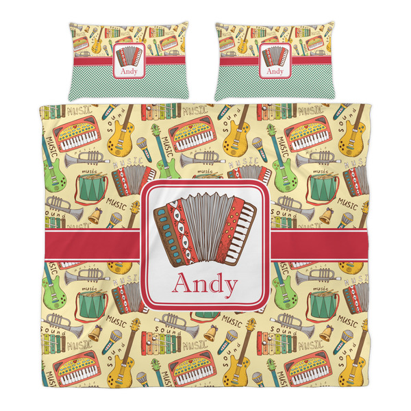 Vintage Musical Instruments Duvet Cover Set - King - Alt Approval