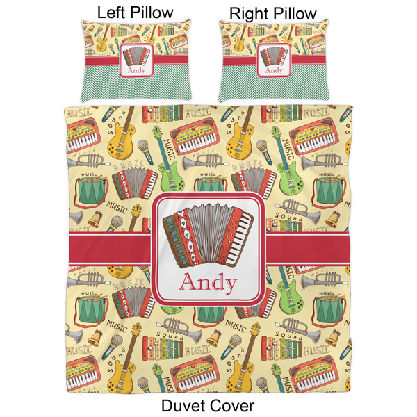 Vintage Musical Instruments Duvet Cover Set - Queen - Approval