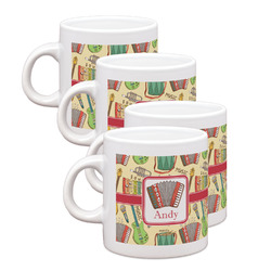 Vintage Musical Instruments Single Shot Espresso Cups - Set of 4 (Personalized)