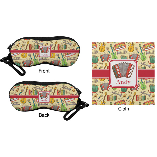 Vintage Musical Instruments Eyeglass Case & Cloth (Approval)