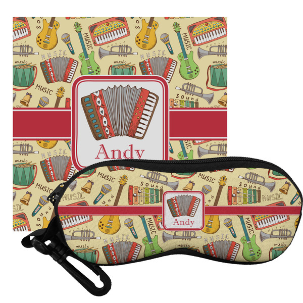 Custom Vintage Musical Instruments Eyeglass Case & Cloth (Personalized)