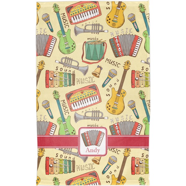 Vintage Musical Instruments Finger Tip Towel - Full View