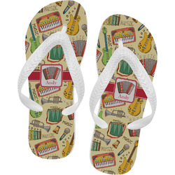 Vintage Musical Instruments Flip Flops - Small (Personalized)