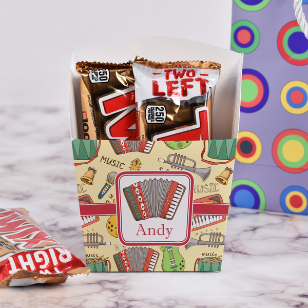 Vintage Musical Instruments French Fry Favor Box - w/ Treats View