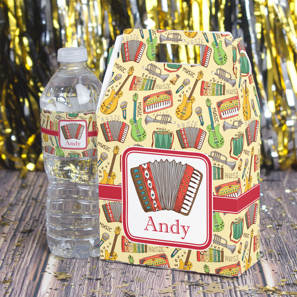 Vintage Musical Instruments Gable Favor Box - In Context