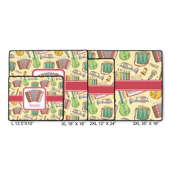 Vintage Musical Instruments Gaming Mats - SIZE CHART