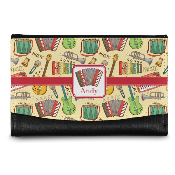 Custom Vintage Musical Instruments Genuine Leather Women's Wallet - Small (Personalized)