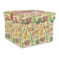 Vintage Musical Instruments Gift Box with Lid - Canvas Wrapped - Large (Personalized)