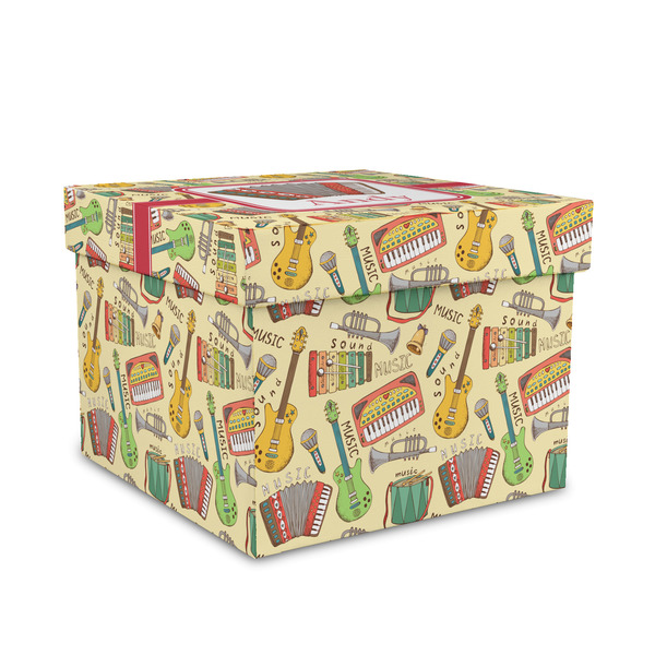 Custom Vintage Musical Instruments Gift Box with Lid - Canvas Wrapped - Medium (Personalized)
