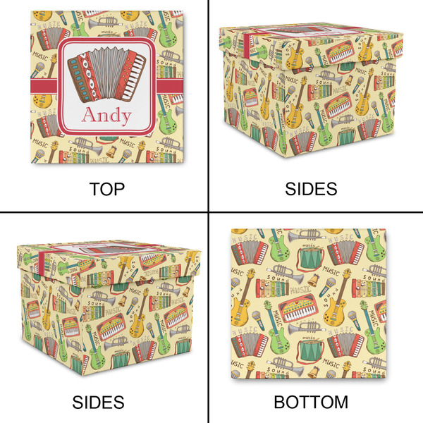 Vintage Musical Instruments Gift Boxes with Lid - Canvas Wrapped - Small - Approval