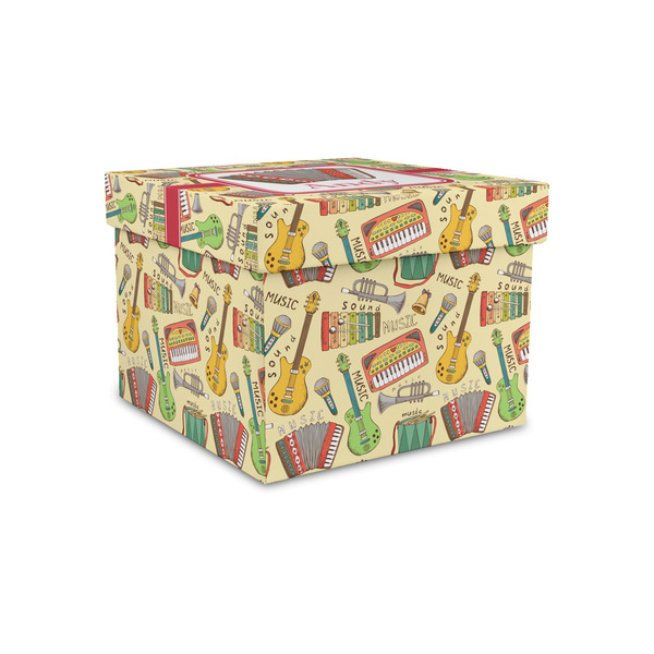 Custom Vintage Musical Instruments Gift Box with Lid - Canvas Wrapped - Small (Personalized)