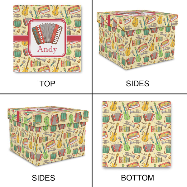 Vintage Musical Instruments Gift Boxes with Lid - Canvas Wrapped - X-Large - Approval