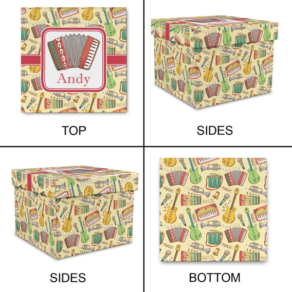 Vintage Musical Instruments Gift Boxes with Lid - Canvas Wrapped - XX-Large - Approval