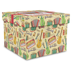 Vintage Musical Instruments Gift Box with Lid - Canvas Wrapped - XX-Large (Personalized)