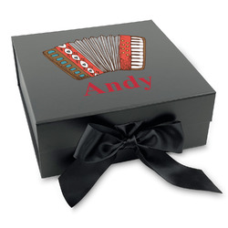 Vintage Musical Instruments Gift Box with Magnetic Lid - Black (Personalized)