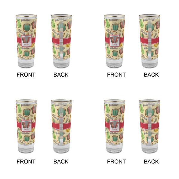 Vintage Musical Instruments Glass Shot Glass - 2 oz - Set of 4 - APPROVAL