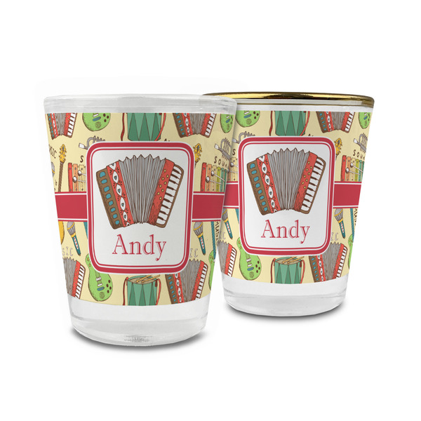 Custom Vintage Musical Instruments Glass Shot Glass - 1.5 oz (Personalized)