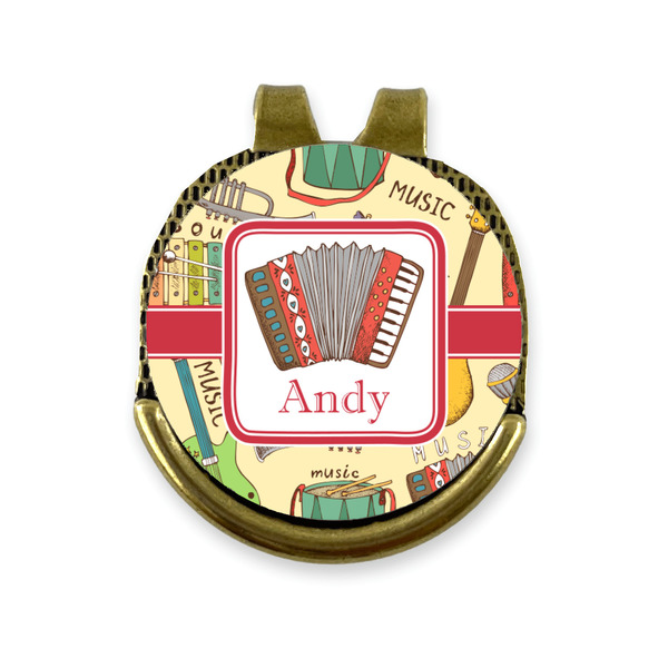 Custom Vintage Musical Instruments Golf Ball Marker - Hat Clip - Gold
