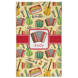 Vintage Musical Instruments Golf Towel - Poly-Cotton Blend - Large w/ Name or Text