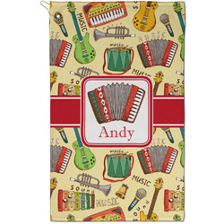 Vintage Musical Instruments Golf Towel - Poly-Cotton Blend - Small w/ Name or Text