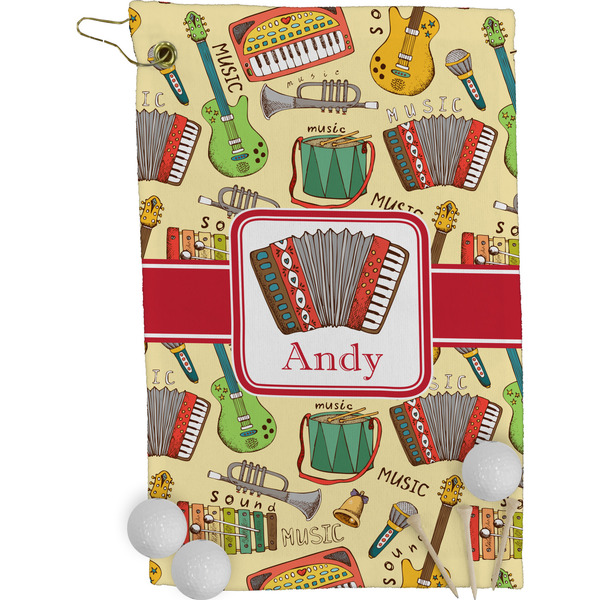 Vintage Musical Instruments Golf Towel (Personalized)