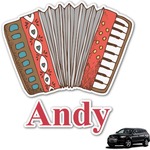 Vintage Musical Instruments Graphic Car Decal (Personalized)