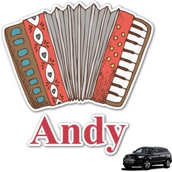Vintage Musical Instruments Graphic Car Decal (Personalized)