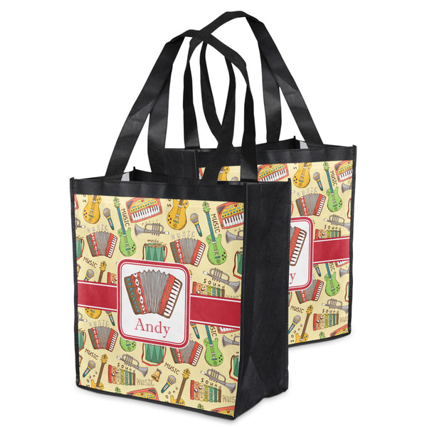 Vintage Musical Instruments Grocery Bag - MAIN