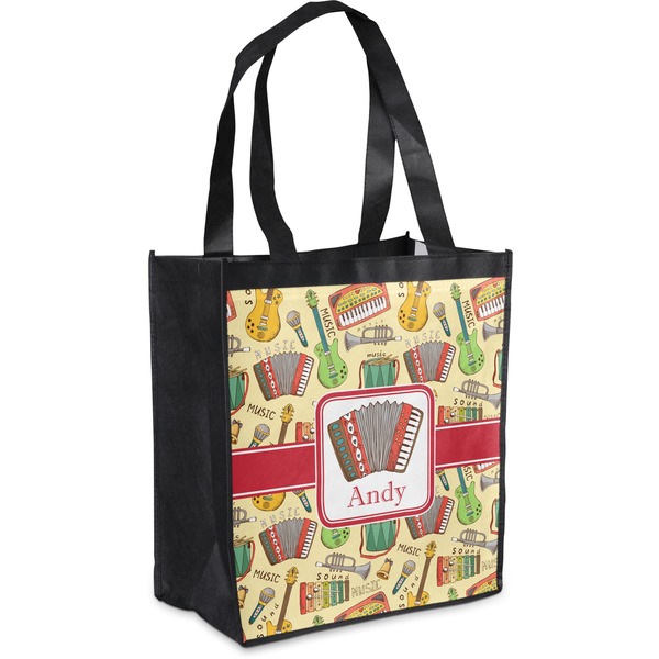 Custom Vintage Musical Instruments Grocery Bag (Personalized)