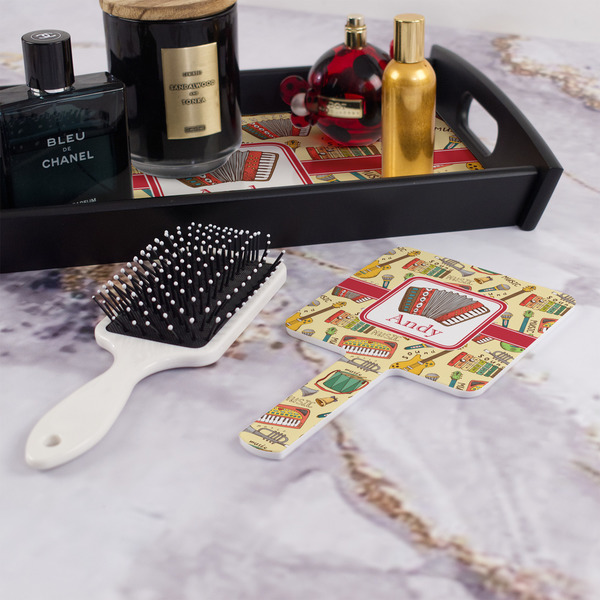 Vintage Musical Instruments Hand Mirror - With Hair Brush
