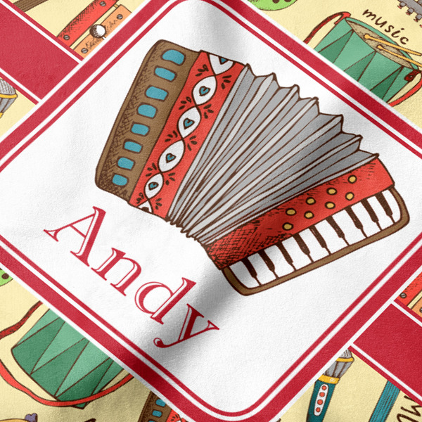 Vintage Musical Instruments Hooded Baby Towel- Detail Close Up
