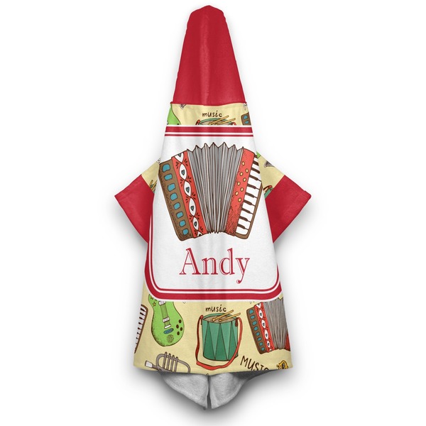 Vintage Musical Instruments Hooded Towel - Hanging