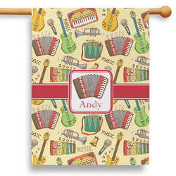 Vintage Musical Instruments 28" House Flag - Single Sided (Personalized)