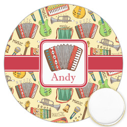 Vintage Musical Instruments Printed Cookie Topper - 3.25" (Personalized)