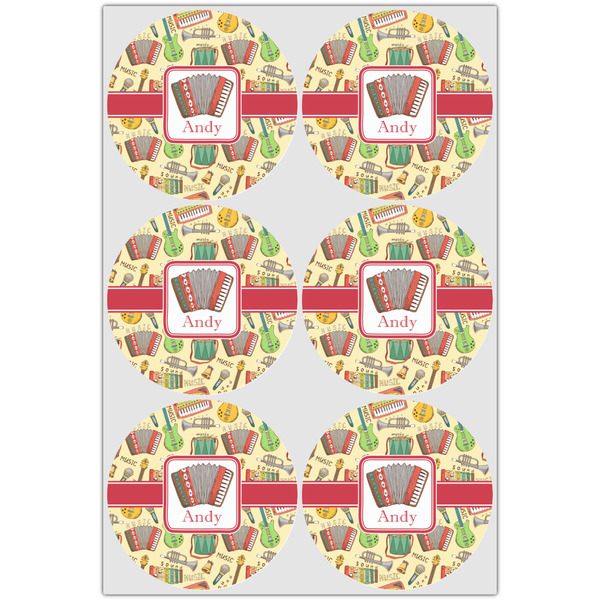 Vintage Musical Instruments Icing Circle - Large - Set of 6