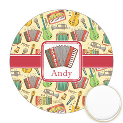 Vintage Musical Instruments Printed Cookie Topper - Round (Personalized)