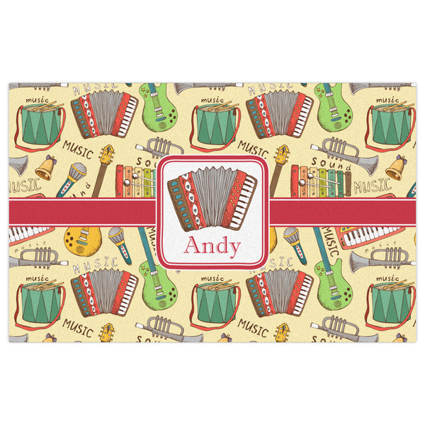 Vintage Musical Instruments Indoor / Outdoor Rug - 5'x8' - Front Flat