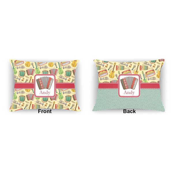 Vintage Musical Instruments  Indoor Rectangular Burlap Pillow (Front and Back)