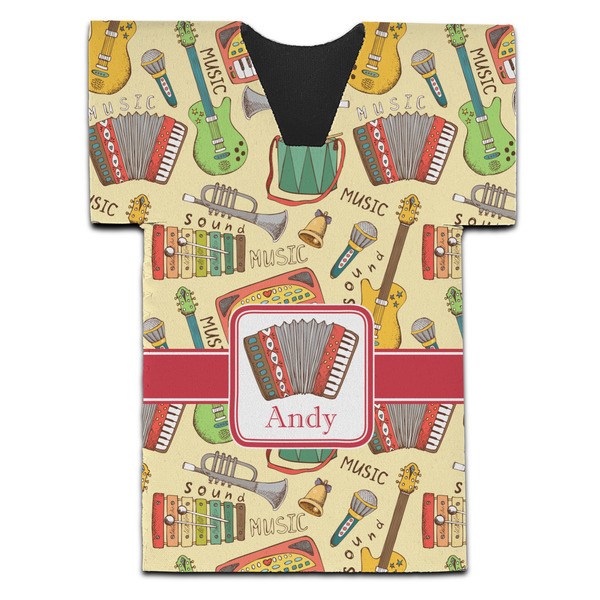 Vintage Musical Instruments Jersey Bottle Cooler - Set of 4 - FRONT (flat)