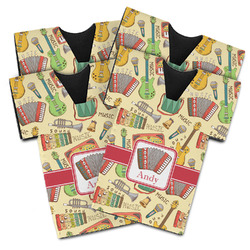 Vintage Musical Instruments Jersey Bottle Cooler - Set of 4 (Personalized)