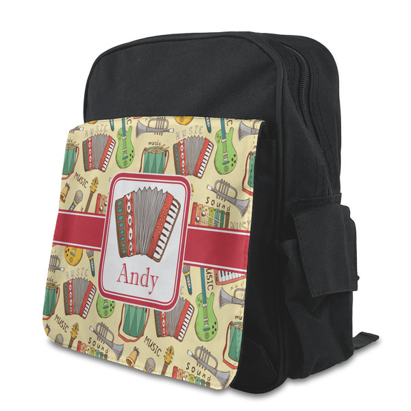 Custom Vintage Musical Instruments Preschool Backpack (Personalized)