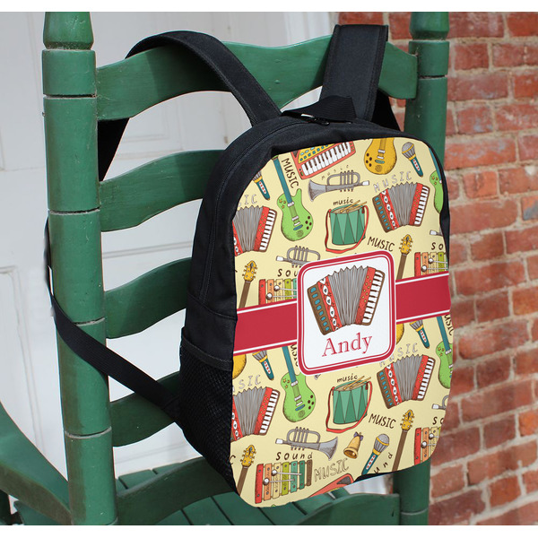 Vintage Musical Instruments Kids Backpack - In Context