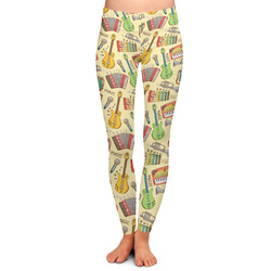 Vintage Musical Instruments Ladies Leggings - Extra Large