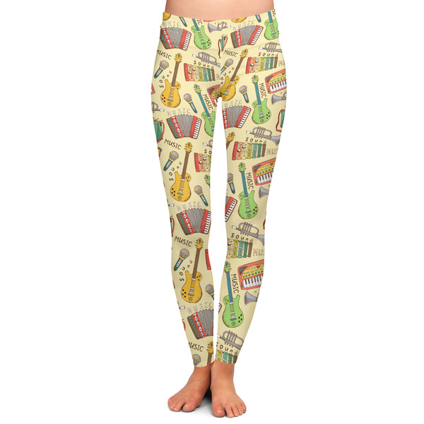 Custom Vintage Musical Instruments Ladies Leggings - Extra Large