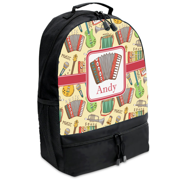Custom Vintage Musical Instruments Backpacks - Black (Personalized)