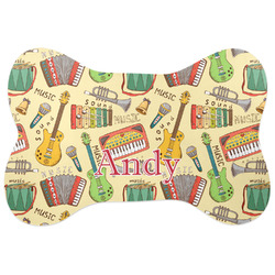 Vintage Musical Instruments Bone Shaped Dog Food Mat (Personalized)