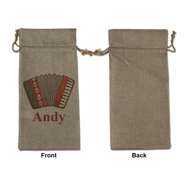 Vintage Musical Instruments Large Burlap Gift Bags - Front Approval